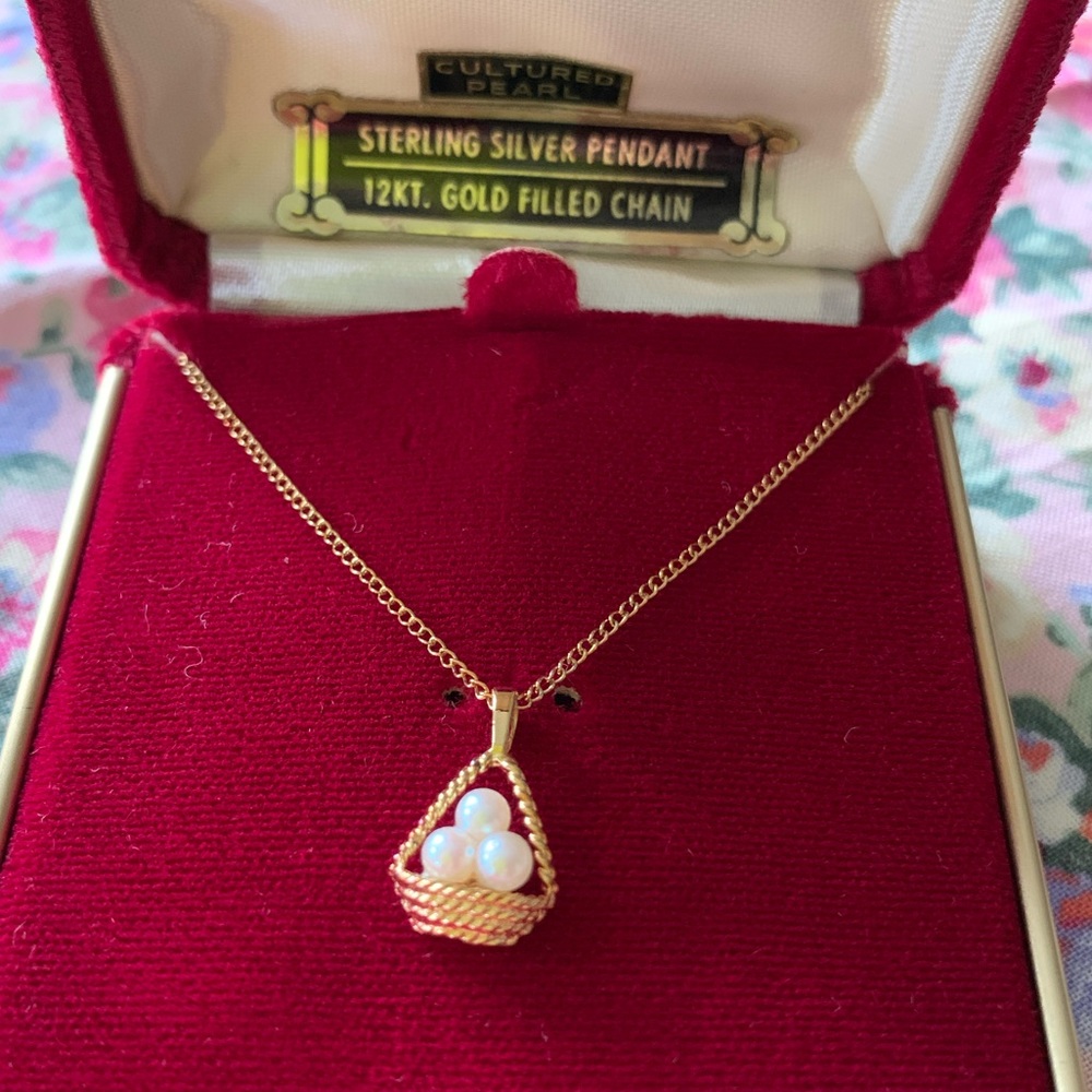 Dainty Vintage Sterling Silver Gold Dipped And Cu… - image 2